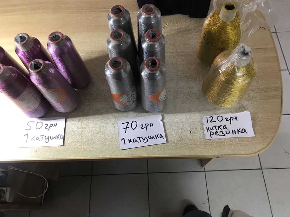 Нитки вишивальні, металезировані і люриксові, для вишивальних машин.