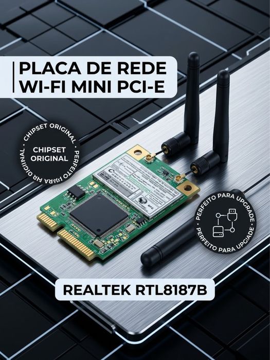 Placa de Rede Wi-Fi Mini PCI-E – Realtek RTL8187B (Para Portátil)