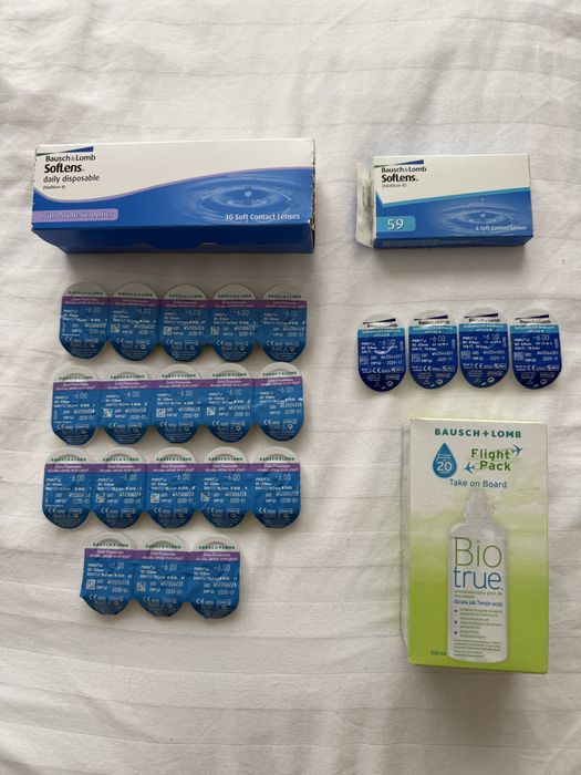 Soczewki kontaktowe -6.00 + płyn do soczewek Bausch&Lomb
