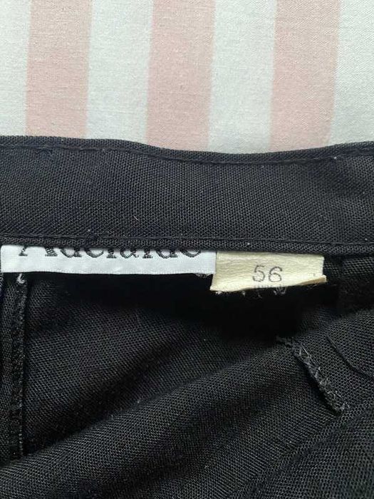 Czarna elegancka ołówkowa spódnica do kolan z lnem 3XL/4XL 46/48