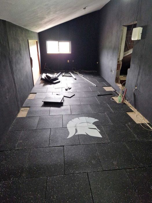 Piso borracha de ginásio