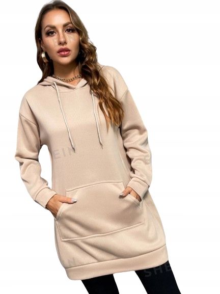 Emery rose bluza damska beżowa z kapturem xs łsr