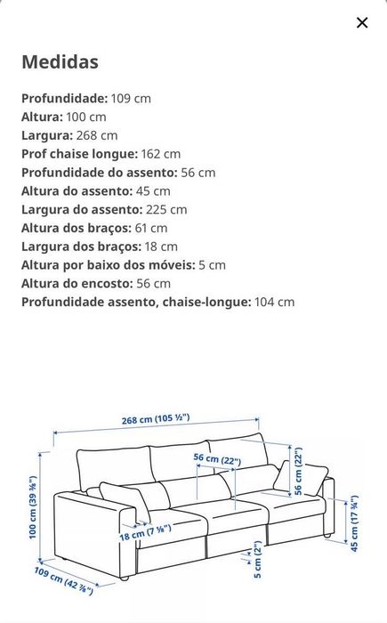 Sofá com Chaise Long