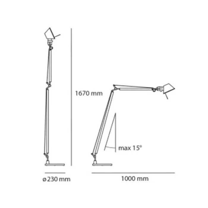 Candeeiro de Pé TOLOMEO Leitura c/Base da Artemide (Original e Novo)