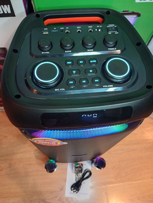 Блютуз караоке акустика Temeisheng-21(SD,USB, FM) ПультДУ, 2микрофона.