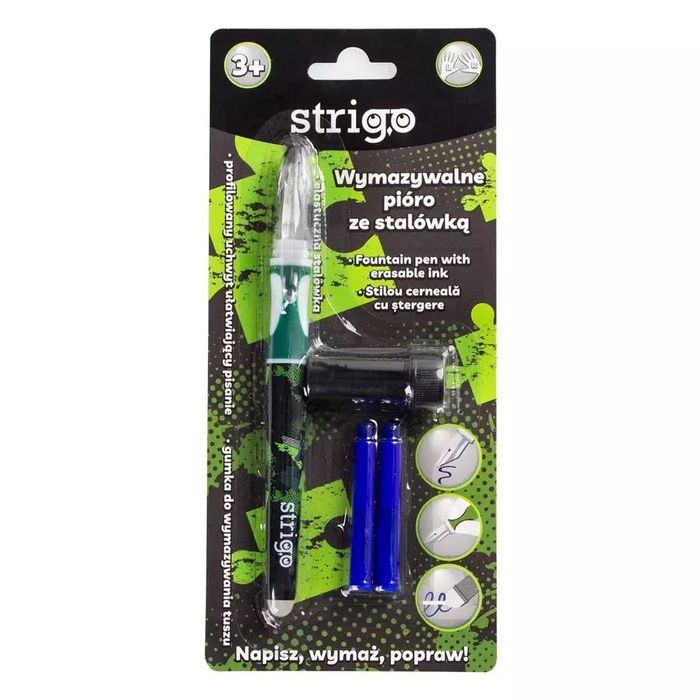 Pióro wymazywalne ze stalówką zielone STRIGO. Strigo. Nowy Produkt