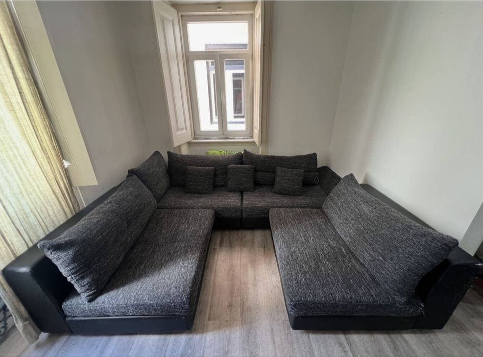 Sofa sala em 4 pecas que se transforma em cama