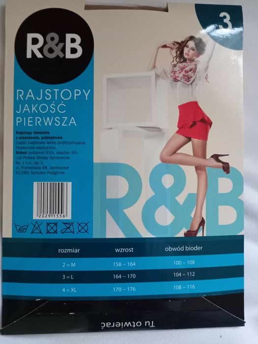 Rajstopy 15 den jasny beż, rozmiar 3, firma R&B