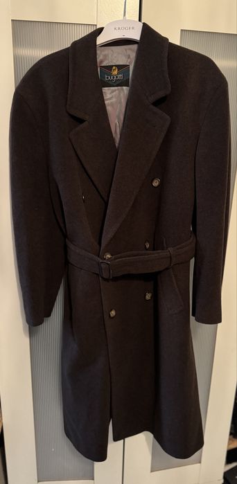 100% wełna męski płaszcz dwurzędowy