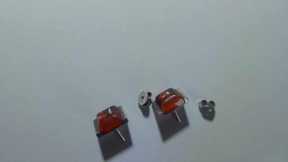 Сережки срібло з бурштином(янтарь)