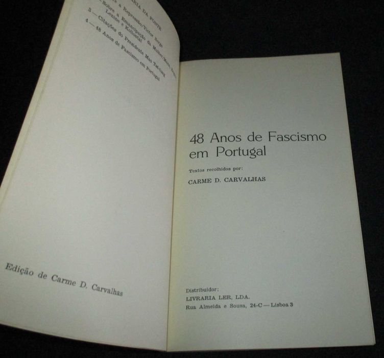 Livro 48 Anos de Fascismo em Portugal Carme Carvalhas