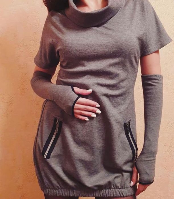 Жіноча трикотажна сукня нова с перчатками s/m