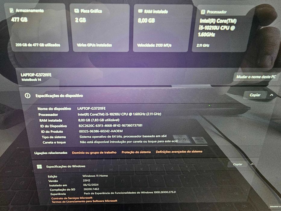 Huawei MateBook 14 - como NOVO com gráfica NVIDIA