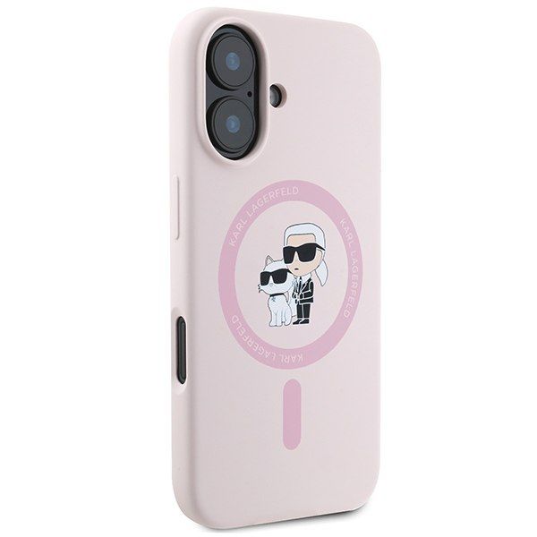 Karl Lagerfeld KLHMP16MSCMKCRHP iPhone 16 Plus 6.7" różowy/pink hardcase Silicone Karl&Choupette Ring MagSafe