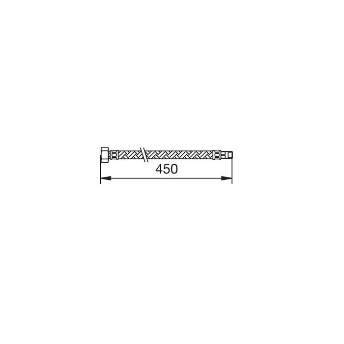 Wąż giętki TRES do baterii 8×1–3/8″, długość 450mm - 2szt