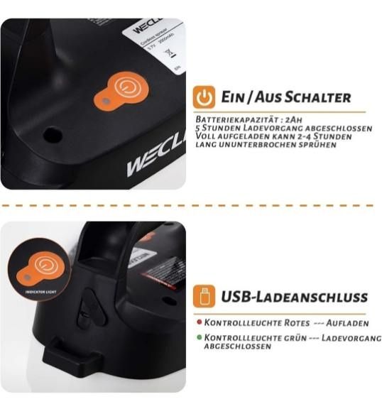 WECLEAN Elektryczny opryskiwacz ciśnieniowy prace ogrodowe i inne nowy