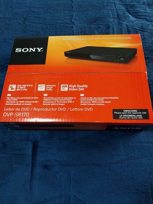 Leitor de DVD Sony DVP-SR170 — Novo e Selado