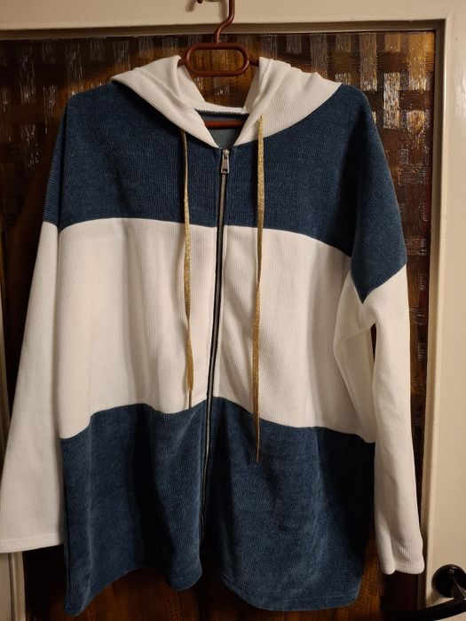 Bluza damska jensowo-biala