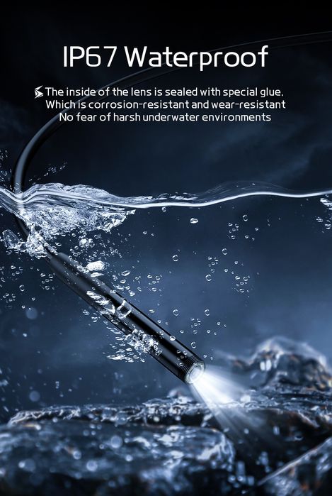 Ендоскоп 5.5мм 2 метри камера (ЕНДОСКОП) Бороскоп Android/Windows