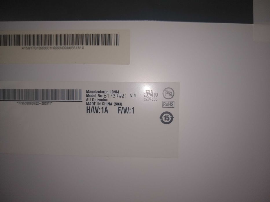 AUO B173RW01 v.0 матрица 17.3 40pin (б/у на запчасти)
