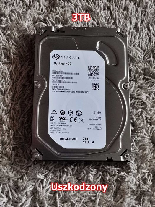 HDD 3TB SeaGate 3.5" - Uszkodzony