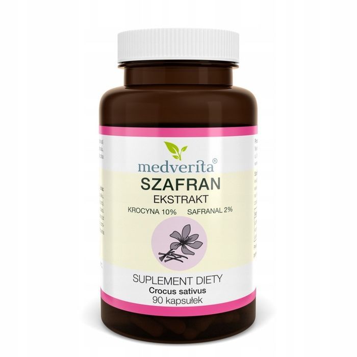 SZAFRAN EKSTRAKT 30mg Krocyna Safranal Crocus sativus - 90 kapsułek