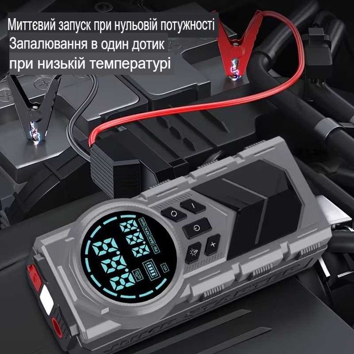 Пуско-зарядний Бустер з компресором 5-в-1 ABUDODO 5000A, 20000 mAh