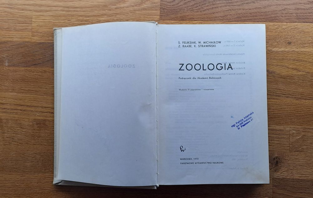 Zoologia Podręcznik dla Akademii Rolniczych