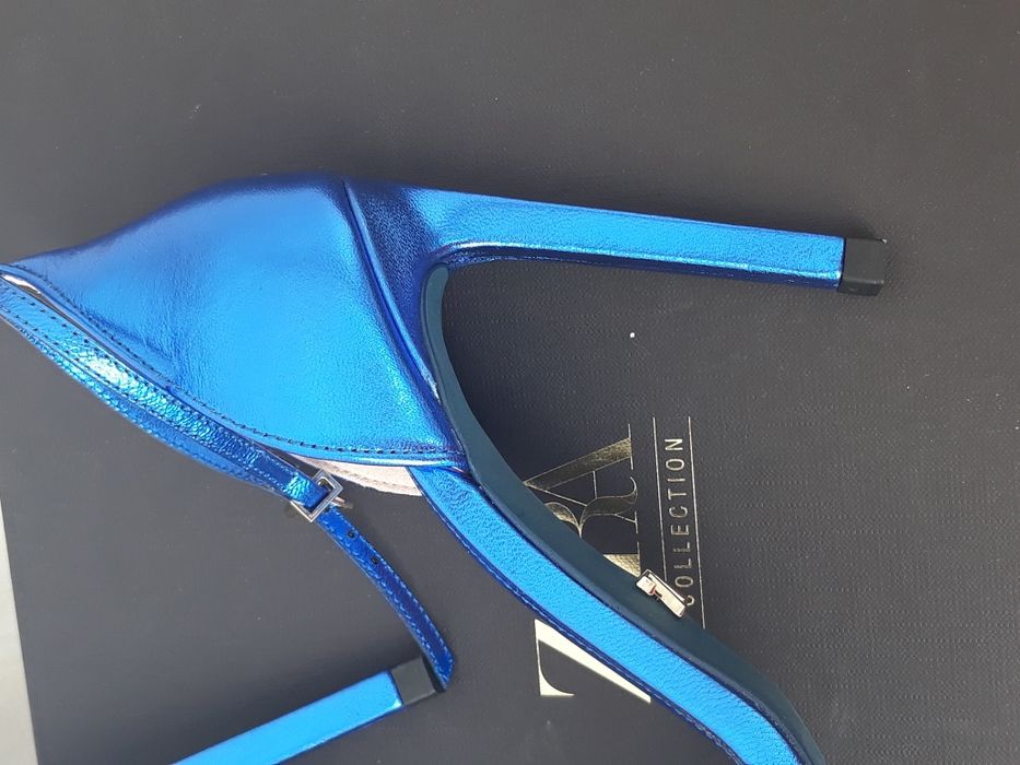Baixa Preço -Sandálias em Pele Azul - T. 36 - Blue Colletion - Novas