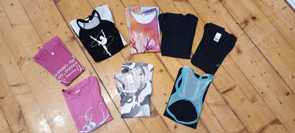 Ubrania treningowe gimnastyka Merino Sport i inne r. 128,134,140,146
