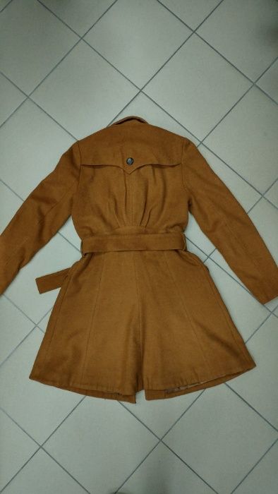 Płaszcz wełniany karmelowy wełna ASOS 42 XL