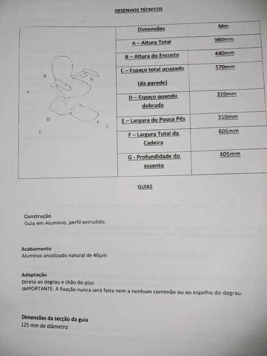 Cadeira elevatória levita para interior