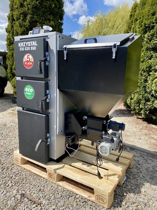 Kocioł Piec CO KRZYSTAL TECHNIX 19 kW na pellet ekogroszek drewno – SV200 5 Klasa Ecodesign