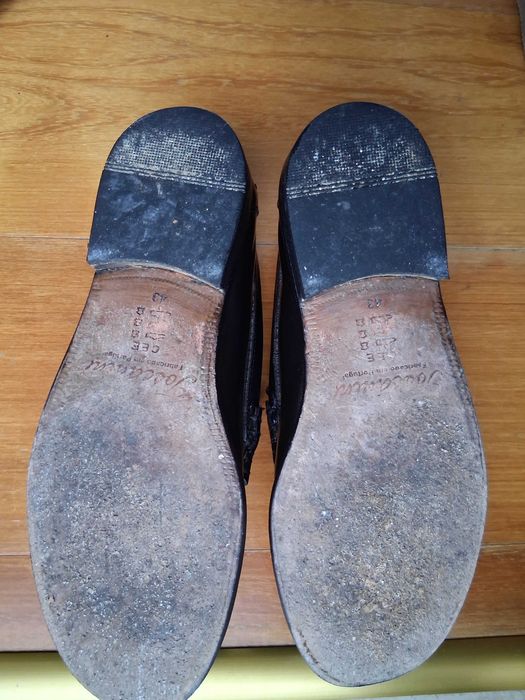 Sapatos de homem em pele polida preta, de pala, n.º43, marca Toscanini