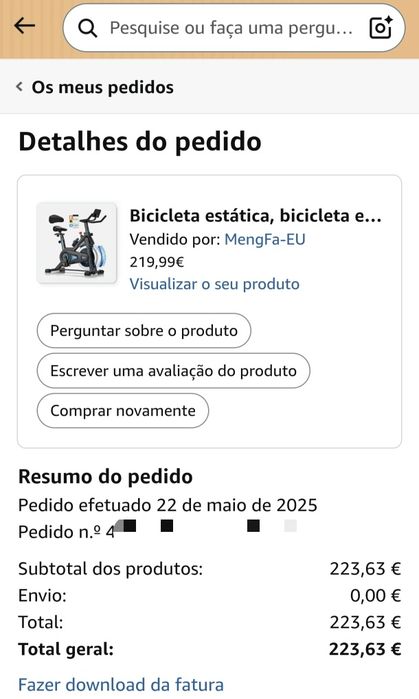 Bicicleta estática DMASUN - Como Nova