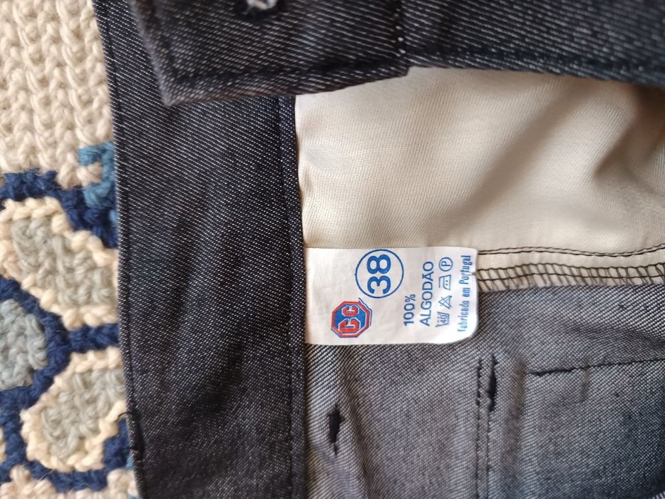 Calças Homem Cinza Algodão N°38