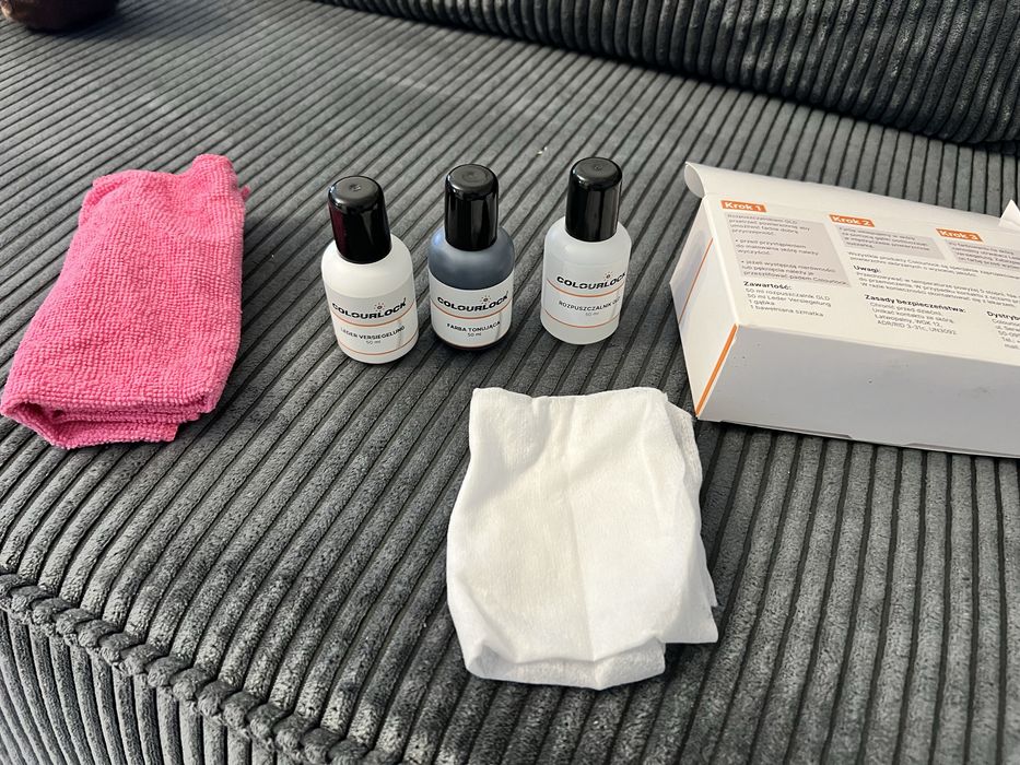 Farba Do Skóry Czarna Zestaw Do Renowacji Kierownicy w Aucie 3x 50ml