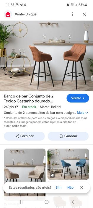 Cadeiras de Pé alto