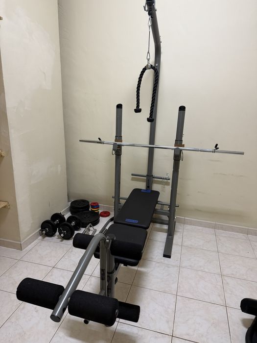 Banco musculação Domyos BM 530 e acessórios