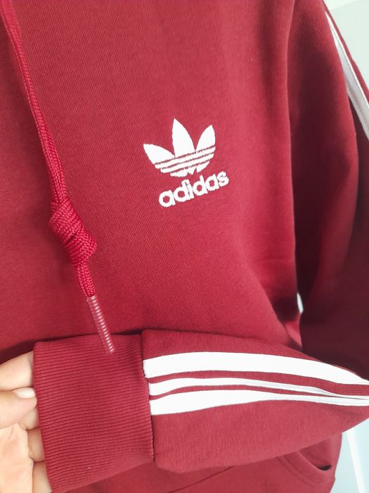 Nowa bluza kangurka Adidas M-L bordowa damska młodzieżowa
