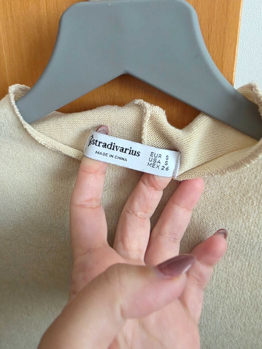 Stradivarius | Vestido creme, tamanho S