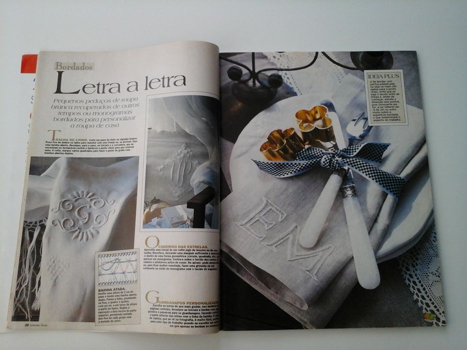 Revistas antigas de lavores e bordados