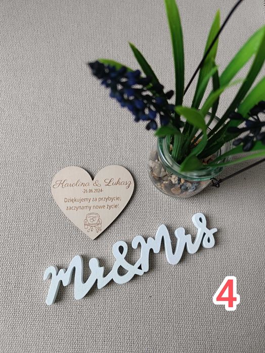 ŚLUB WESELE podziękowania dla gości magnes serce
