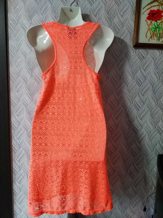 Помаранчева,мереживна накидка,парео 44 р