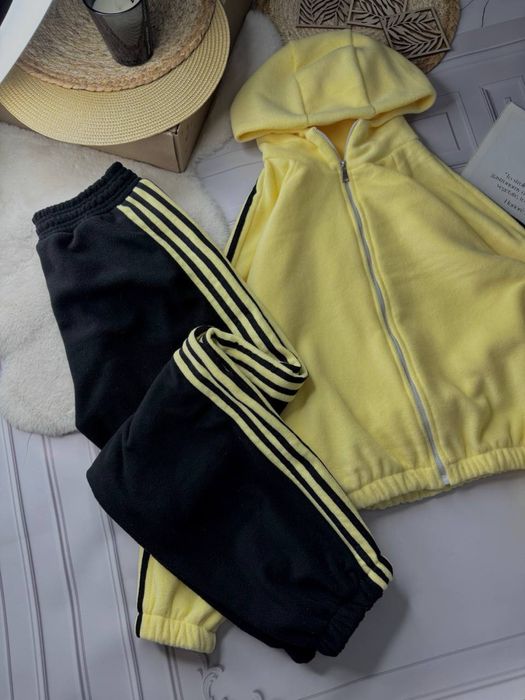 Теплий жіночий костюм Polar фліс з лампасами (худі зіп + штани)