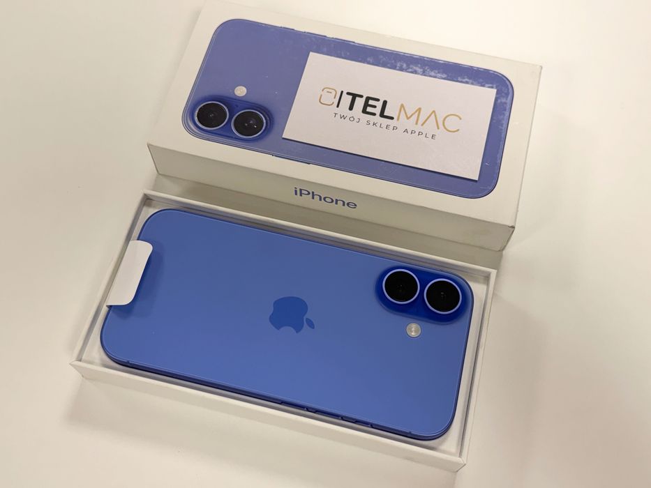 Apple iPhone 16 128GB 5G • Ultramarine • 0 CYKLI • Gwarancja • Raty 0%