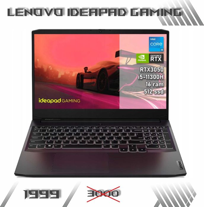 LAPTOP GAMINGOWY Lenovo Ideapad Gaming RTX 3050 i5-11300H