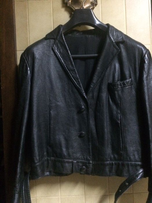 Casaco couro preto