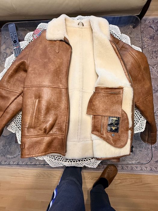 Kożuch męski pilotka z naturalnej skóry