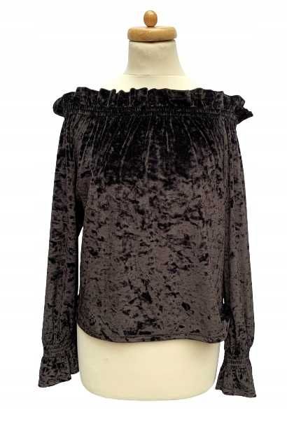 Bluzka Czarna Hiszpanka Na Kd S 36 Welurowa